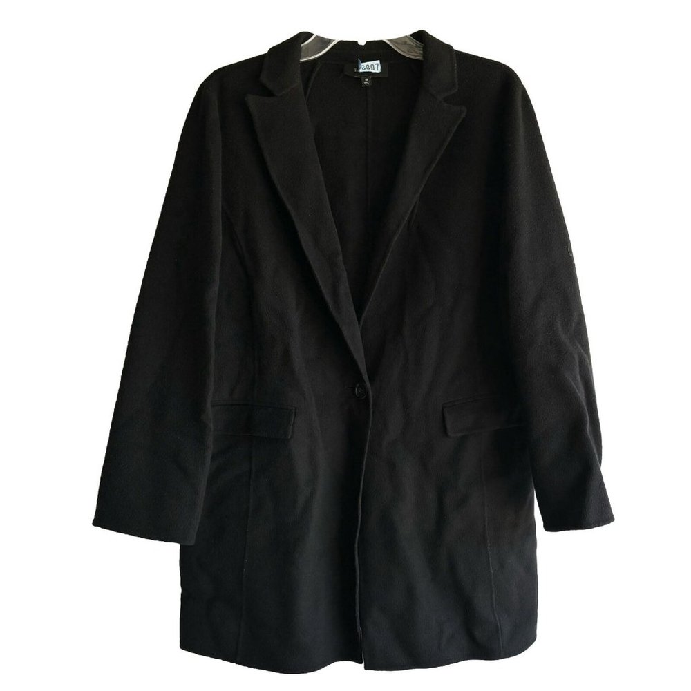 Talbots Wool Coat Black Double Faced Flannel Classic Women's 16 Gorgeous EUC